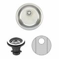 Wells Sinkware 19 in. Round 18 Gauge Undermount Single Bowl Stainless Kitchen Bar Sink w/Grid Racks & Strainers JZU1919-8-1